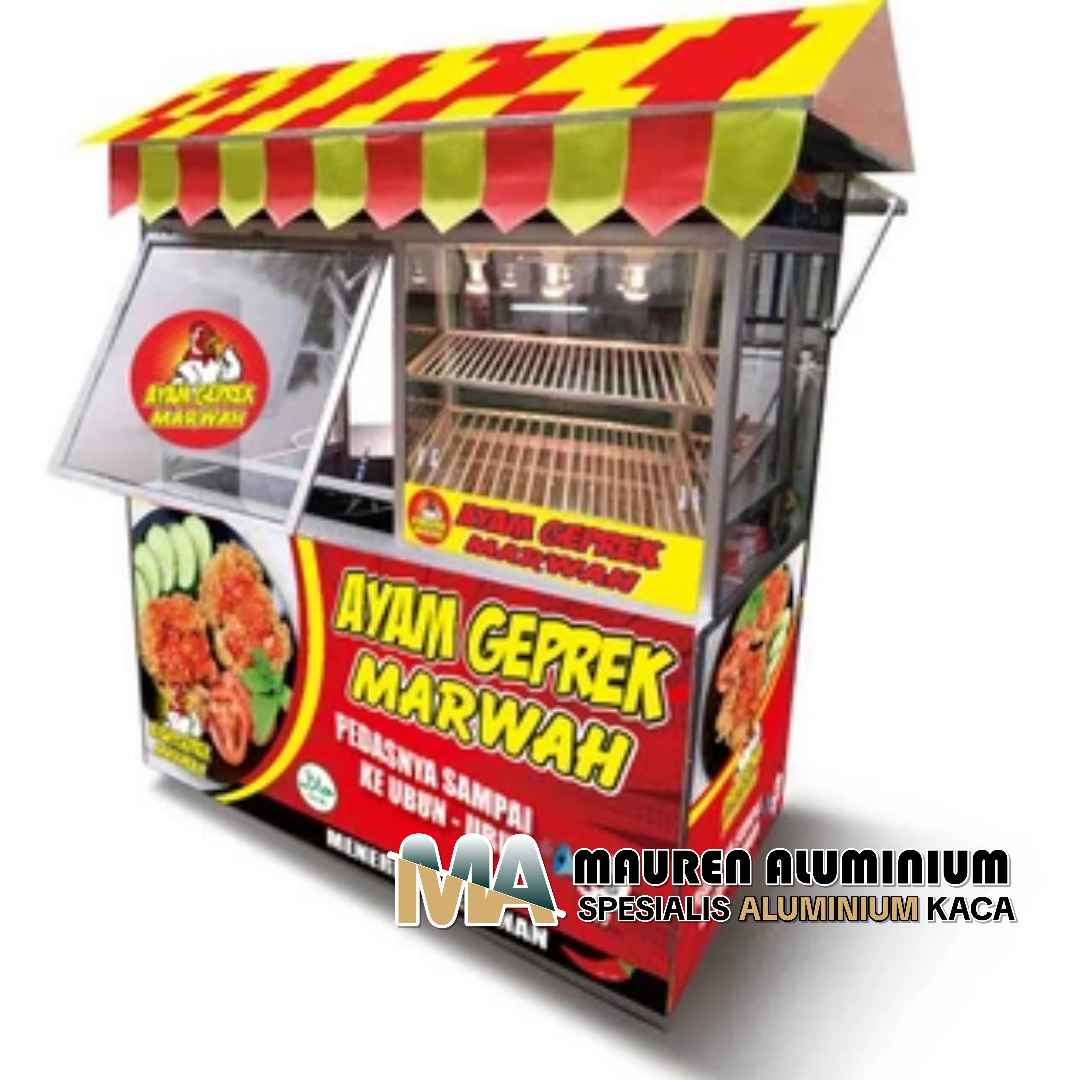 Gerobak aluminium murah dan berkualitas usaha kekinian Bekasi