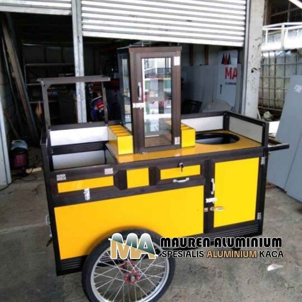 Gerobak Dorong Aluminium Desain Kekinian untuk Usaha di Bekasi