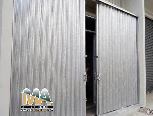 Jasa folding gate aluminium putih gratis survei