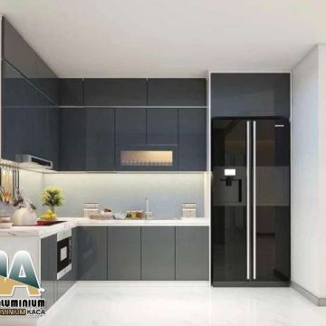 Custom kitchenset aluminium depok gratis desain 3D