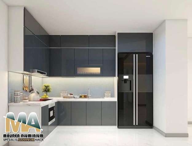Custom kitchenset aluminium depok gratis desain 3D