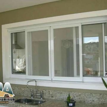 Jendela aluminium custom Depok putih minimalis