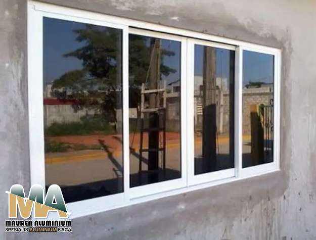 Jendela aluminium custom Depok putih minimalis